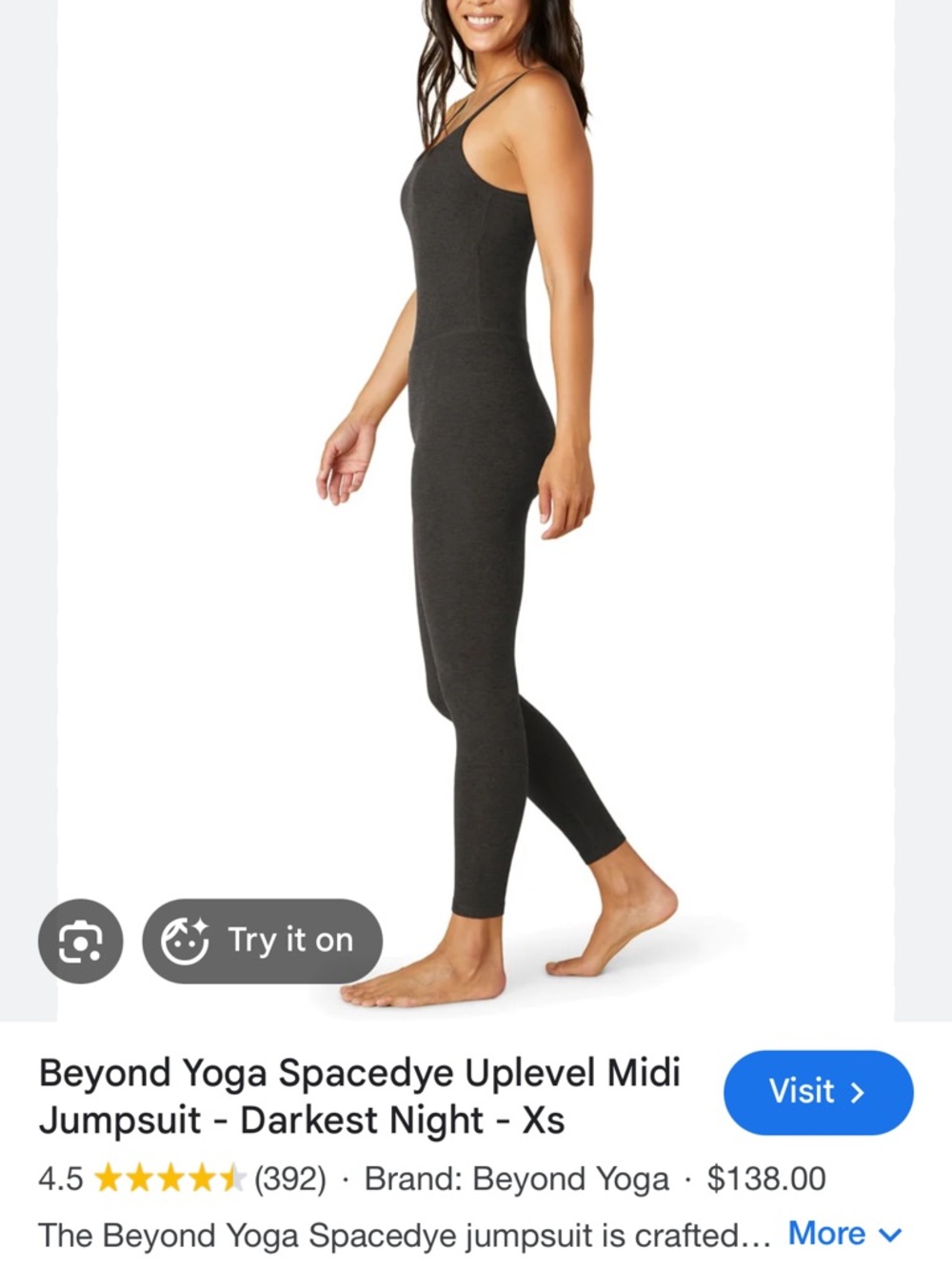 Beyond Yoga Spacedye Uplevel Midi Jumpsuit in Dark Charcoal